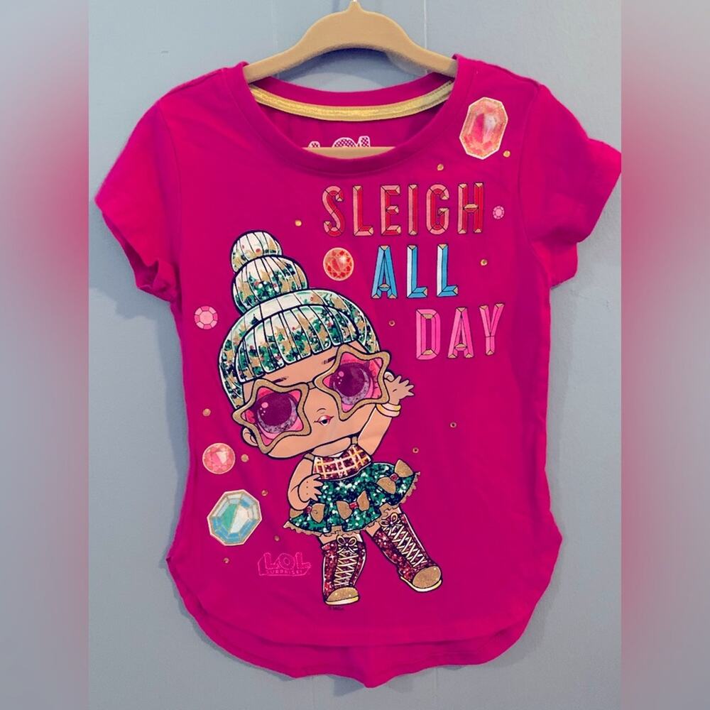 LOL Surprise! Sleigh All Day Christmas Tee, short sleeve, size XS